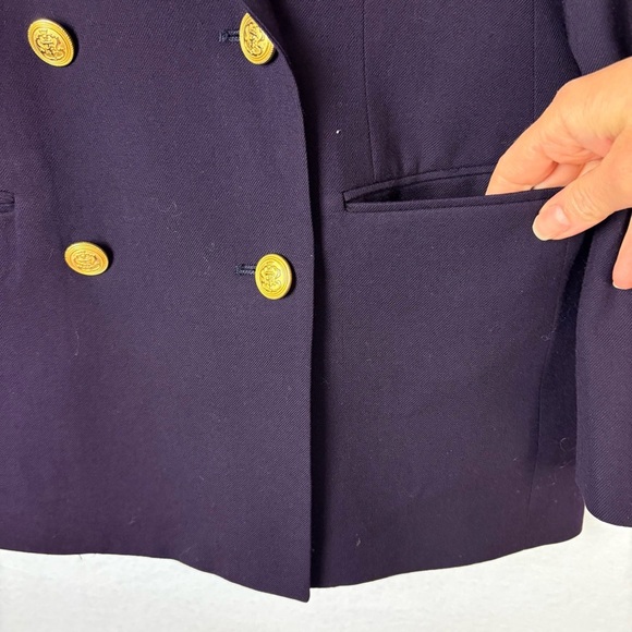 Talbots Vintage Purple Military Wool Blazer with Gold Buttons - Picture 4 of 7